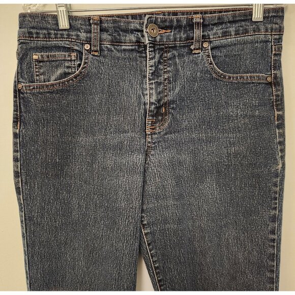 Bandolino Mandie Straight Leg Jeans Mid-Rise Dark Wash Blue Womens Size 12 EUC - Picture 4 of 12